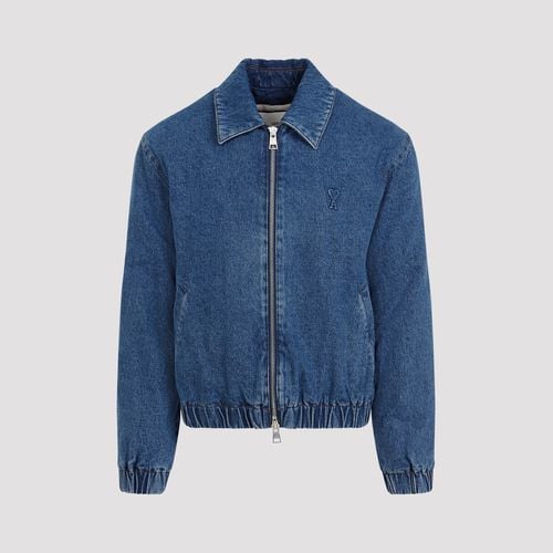 Zipped Denim Bomber Jacket - Ami Alexandre Mattiussi - Modalova