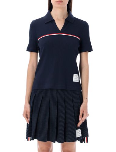 S/s Polo With Web Stripes - Thom Browne - Modalova