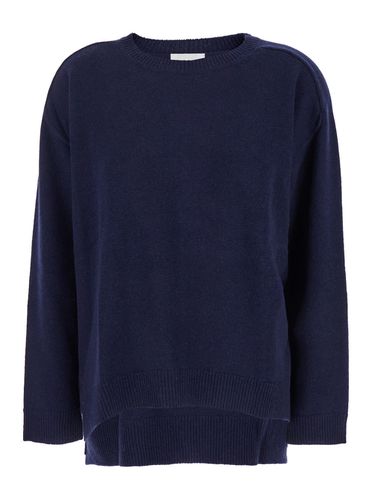 Crewneck Sweater With Asymmetric Hem In Wool And Cashmere Woman - Parosh - Modalova