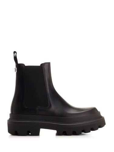 Brushed Leather Ankle Boot - Dolce & Gabbana - Modalova