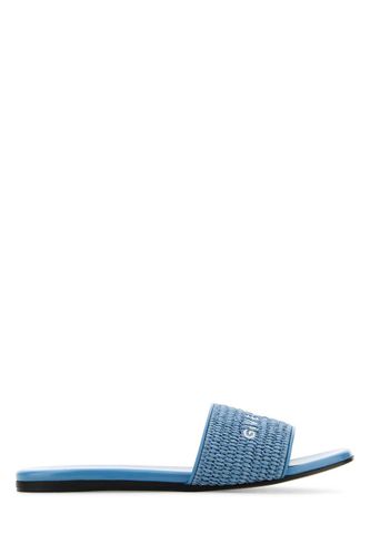 Denim Blue Raffia 4g Slippers - Givenchy - Modalova