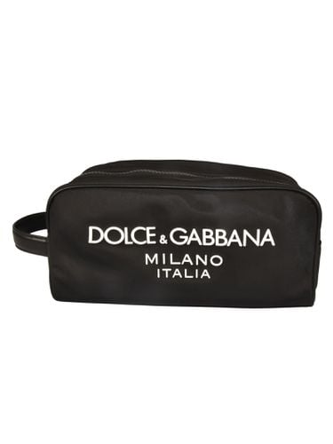 Dolce & Gabbana Logo Top Zip Pouch - Dolce & Gabbana - Modalova