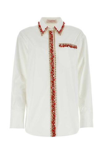 White Poplin Shirt - Valentino Garavani - Modalova