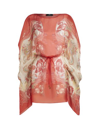 Etro Red Printed Silk Short Caftan - Etro - Modalova