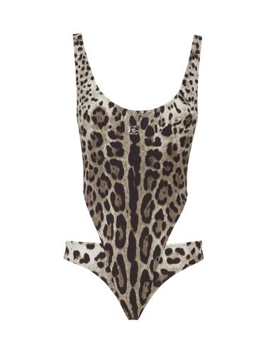 Leopard Print One-piece Swimsuit With Cut-out - Dolce & Gabbana - Modalova