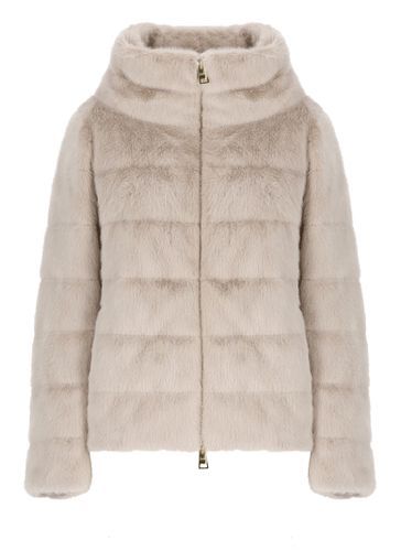 Chantilly Pink Fur Puffer Jacket - Herno - Modalova