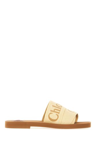 Cream Linen Blend Woody Slippers - Chloé - Modalova