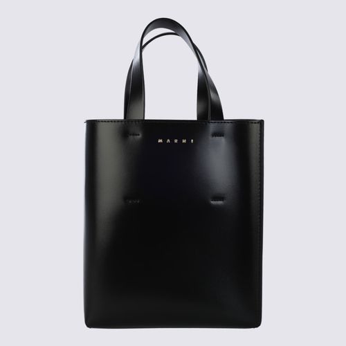 Marni Black Leather Museo Tote Bag - Marni - Modalova