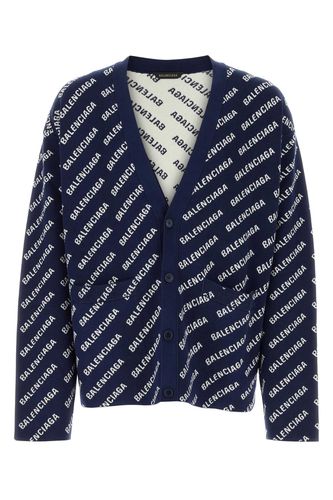 Embroidered Stretch Cotton Blend Oversize Cardigan - Balenciaga - Modalova