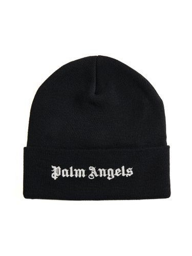 Palm Angels Cotton Beanie With Logo - Palm Angels - Modalova