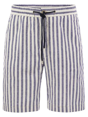 Striped Cotton And Linen Bermuda Shorts - Vilebrequin - Modalova