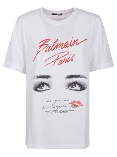 Balmain Paris Eyes Print T-shirt - Balmain - Modalova