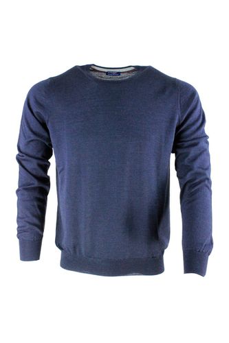 Light Long-sleeved Crewneck Sweater In Wool And Silk - Barba Napoli - Modalova