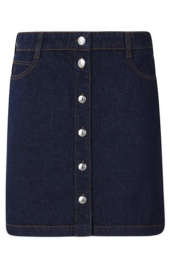 Buttoned Denim Mini Skirt - Maison Kitsuné - Modalova