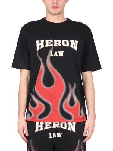 Flames Logo Print T-shirt - HERON PRESTON - Modalova