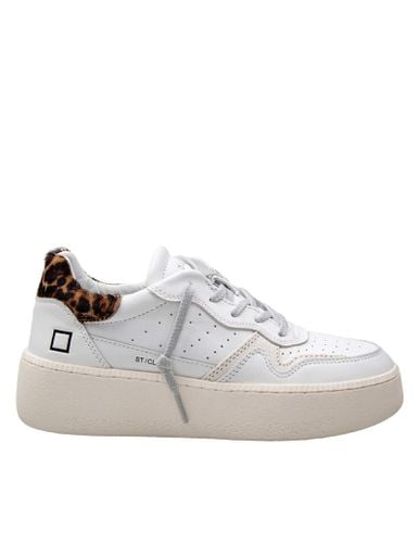 D. A.T. E. Step Leather Sneakers With Spotted Heel - D.A.T.E. - Modalova