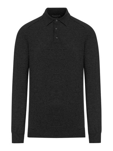 Long-sleeved Knitted Polo Shirt - Roberto Collina - Modalova