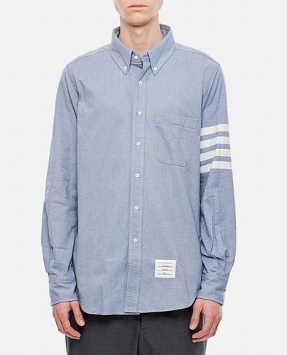 Straight Fit Shirt W/ Tonal 4 Bar In Flannel - Thom Browne - Modalova