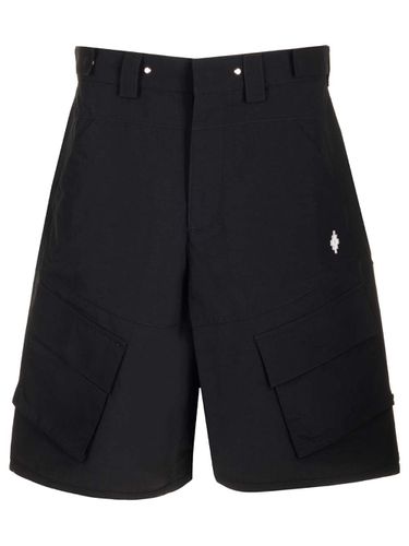 Cargo Bermuda Shorts With Embroidered Cross - Marcelo Burlon - Modalova