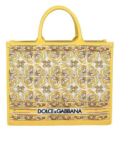 Shopping Shop In Fabric With Embroidered Maiolica Print - Dolce & Gabbana - Modalova
