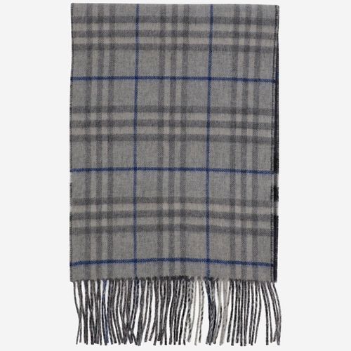 Cashmere Scarf With Check Pattern - Burberry - Modalova