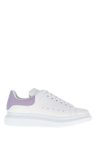 White Leather Sneakers With Lilac Leather Heel - Alexander McQueen - Modalova