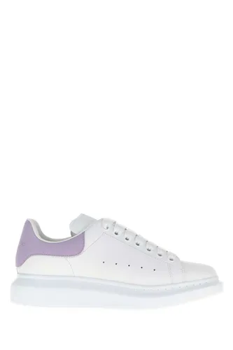 White Leather Sneakers With Lilac Leather Heel - Alexander McQueen - Modalova