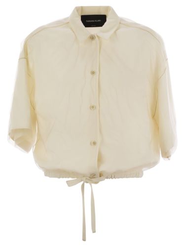 Viscose Linen Short Sleeve Shirt With Bottom Drawsting - Fabiana Filippi - Modalova