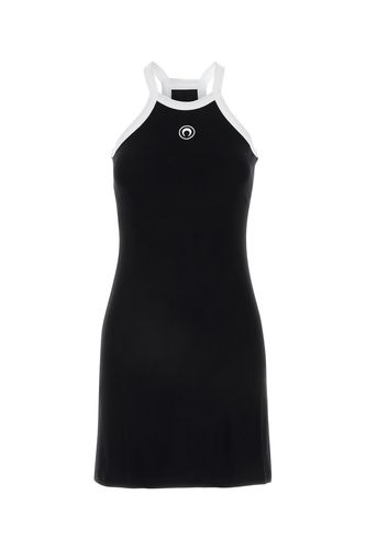 Moon Logo Ribbed Jersey Flare Dress - Marine Serre - Modalova