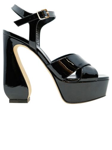 Black Patent Leather Sandals - SI Rossi - Modalova