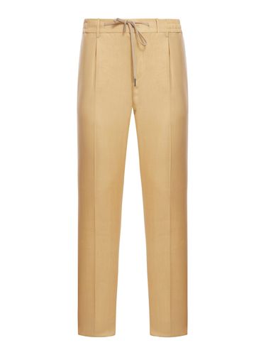 Tagliatore Slim Fit Linen Trousers - Tagliatore - Modalova