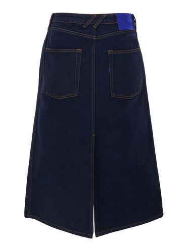 Denim Midi Skirt In Cotton Woman - Burberry - Modalova