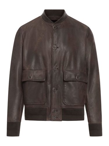 Leather Bomber Jacket - Salvatore Santoro - Modalova