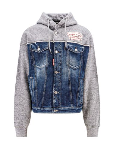 Distressed Panelled Hoodie - Dsquared2 - Modalova