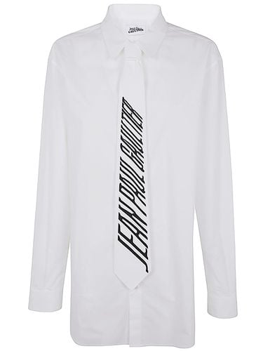 Cotton Popeline Shirt With Printed Tie - Jean Paul Gaultier - Modalova