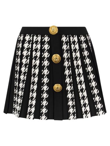 Pleated Miniskirt With Buttons - Balmain - Modalova