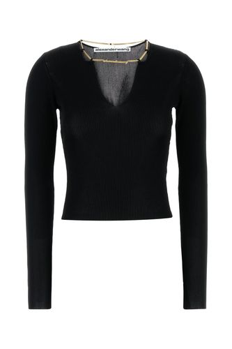 Ls V-neck Pullover With Nameplate Chain - Alexander Wang - Modalova