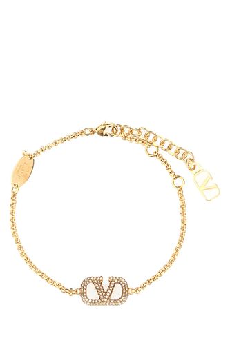 Gold Metal Vlogo Signature Bracelet - Valentino Garavani - Modalova