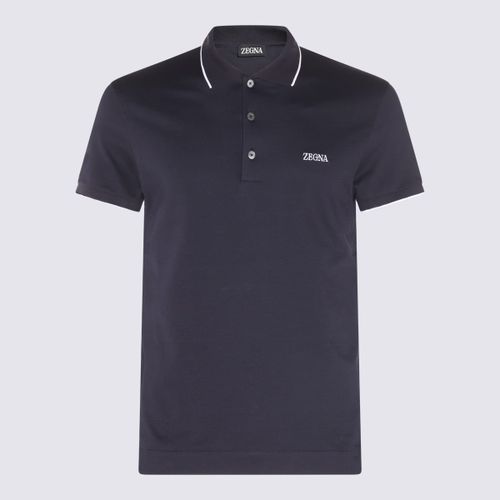 Zegna Navy Cotton Polo Shirt - Zegna - Modalova