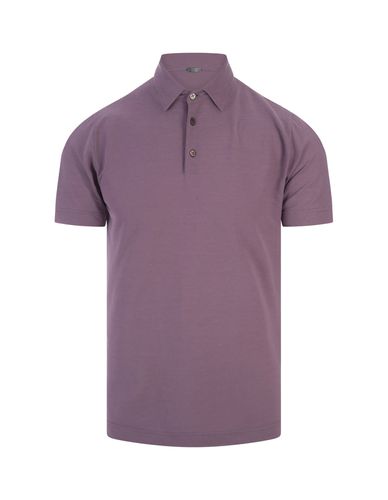 Lilac Cotton Short-sleeved Polo Shirt - Zanone - Modalova