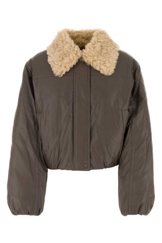 Brown Synthetic Leather Fran Padded Jacket - STAND STUDIO - Modalova