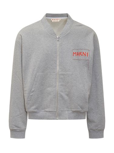 Logo Printed Zip-up Sweatshirt - Marni - Modalova