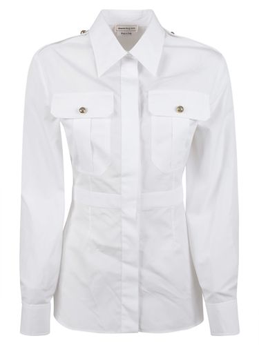 Pleat Detail Round Hem Shirt - Alexander McQueen - Modalova