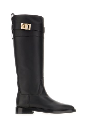 Ferragamo Black Leather Boots - Ferragamo - Modalova