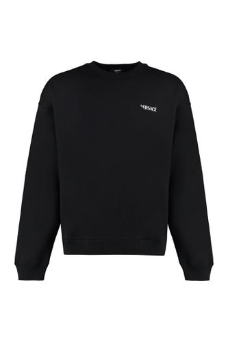 Printed Cotton Crew-neck Sweatshirt - Versace - Modalova