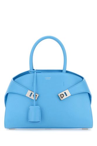 Turquoise Leather Small Hug Handbag - Ferragamo - Modalova