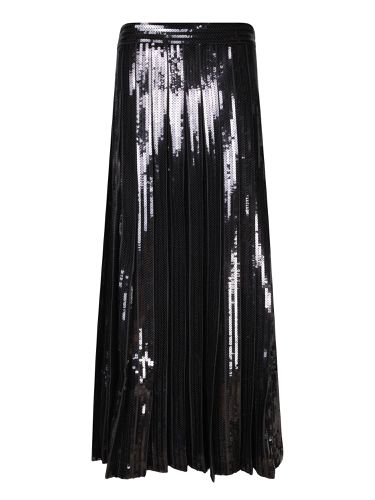 Long Pleated Sequin Skirt - Parosh - Modalova