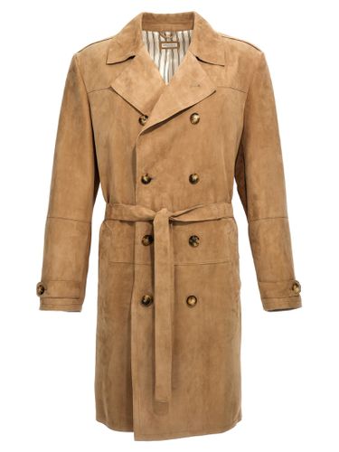 Suede Trench Coat - Brunello Cucinelli - Modalova