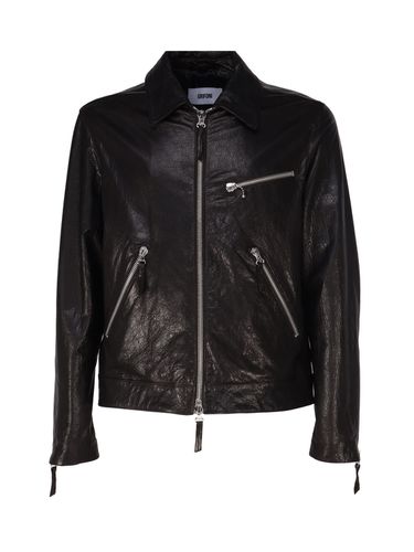 Down Jacket Biker In Leather - Mauro Grifoni - Modalova