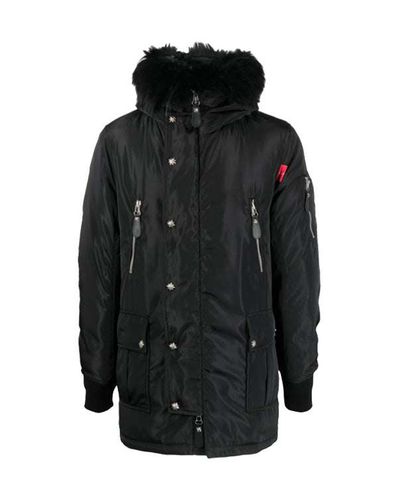 John Richmond Long Jacket With Hood - John Richmond - Modalova